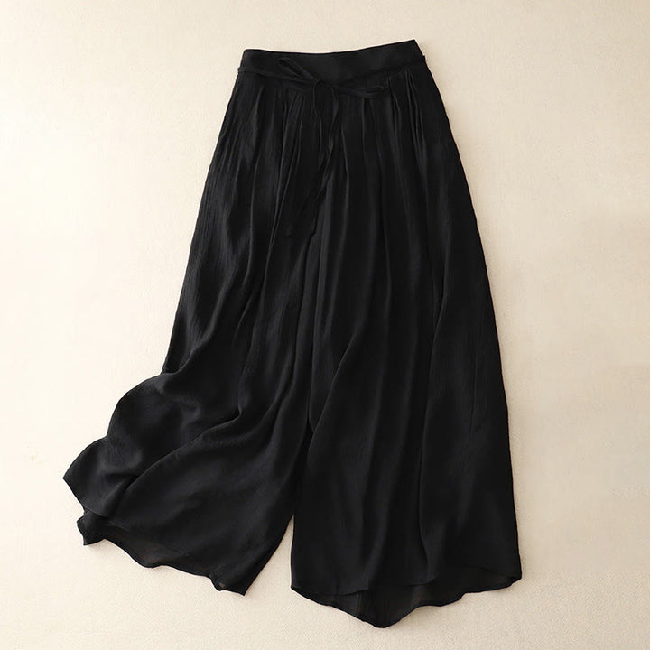 Pantaloni larghi da donna con lacci in tinta unita casual Buddha Stones