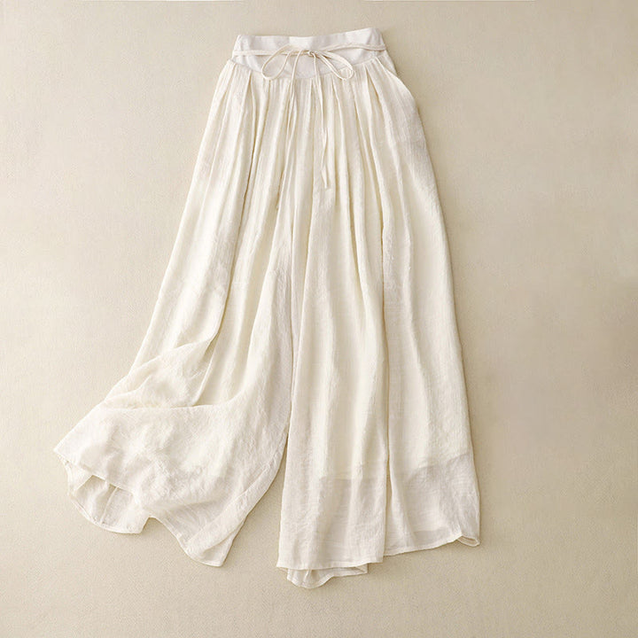 Pantaloni larghi da donna con lacci in tinta unita casual Buddha Stones