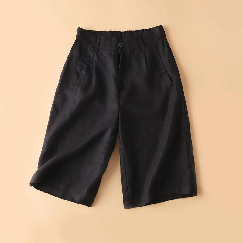 Pantaloncini da donna in cotone con cerniera e bottoni in tinta unita Buddha Stones con tasche
