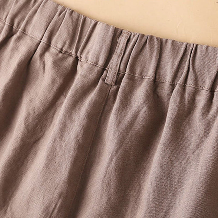 Pantaloncini da donna in cotone con cerniera e bottoni in tinta unita Buddha Stones con tasche