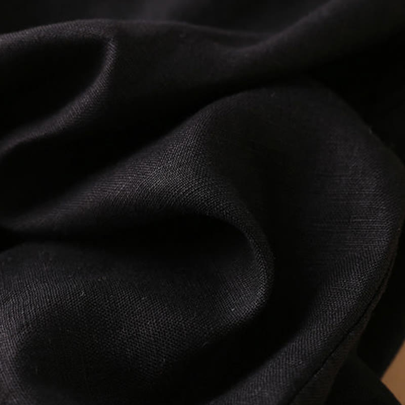 Pantaloncini da donna in cotone con cerniera e bottoni in tinta unita Buddha Stones con tasche