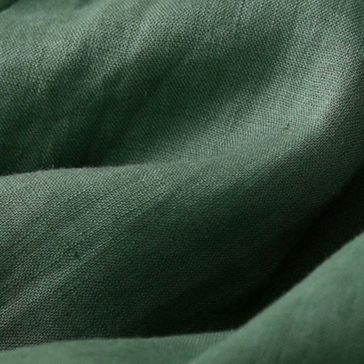 Pantaloncini da donna in lino di cotone con tasche, tinta unita, con cerniera e bottoni , Buddha Stones - image 19
