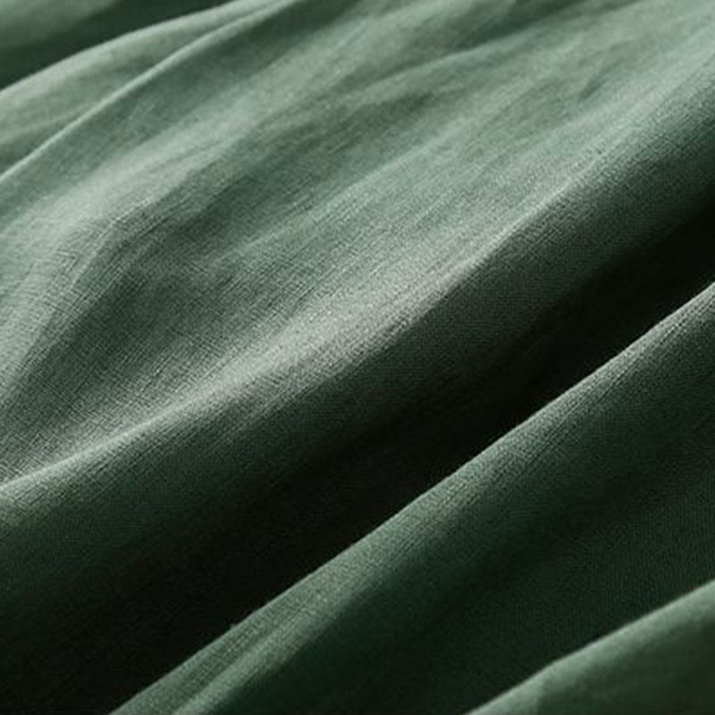 Pantaloncini da donna in lino di cotone con tasche, tinta unita, con cerniera e bottoni , Buddha Stones - image 19