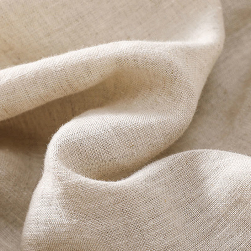 Pantaloncini da donna in cotone e lino con lacci e tasche, tinta unita, a contrasto, in vita, con Buddha Stones - image 8