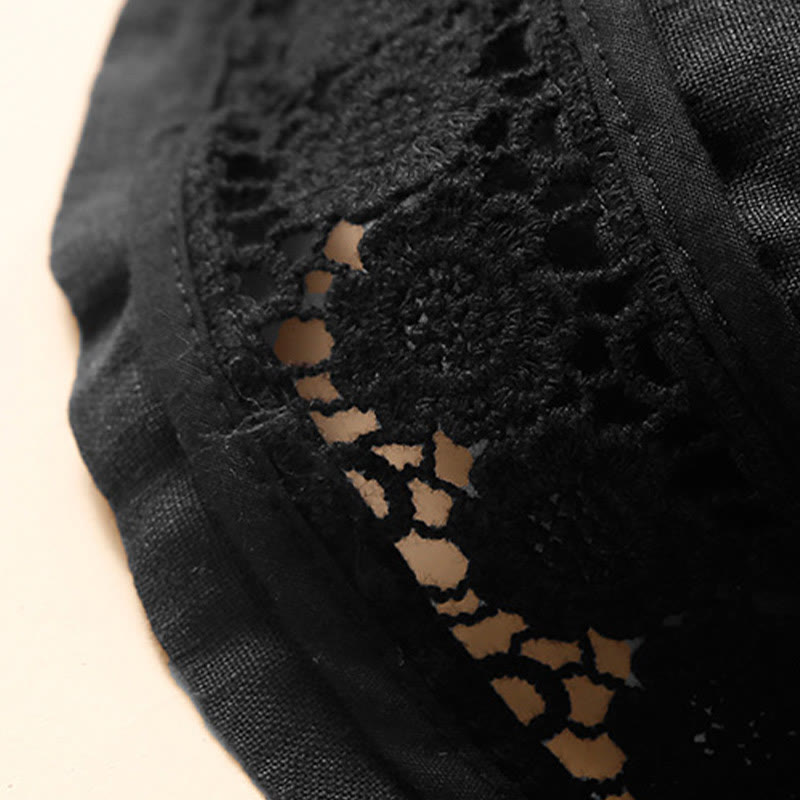 Pantaloncini da donna in cotone con lacci e tasche, modello Buddha Stones, tinta unita, con fondo in pizzo cavo - image 34