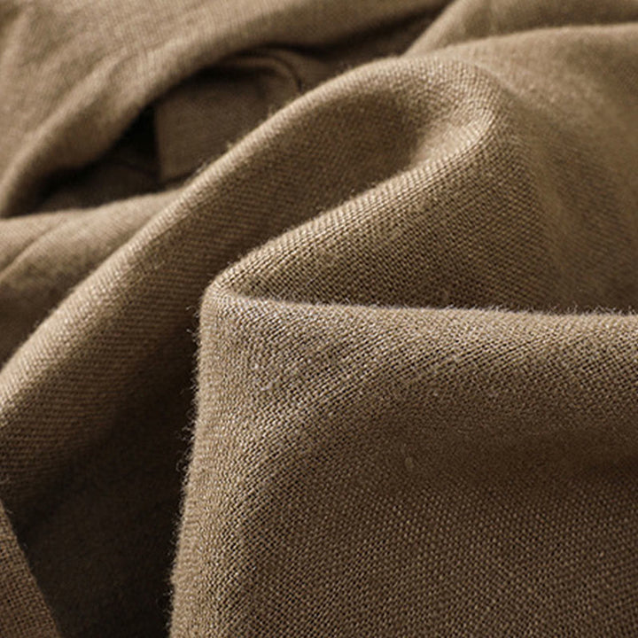 Buddha Stones Casual Tinta Unita Risvolta Polsino Cintura Cotone Lino Pantaloncini da Donna con Tasche - image 6