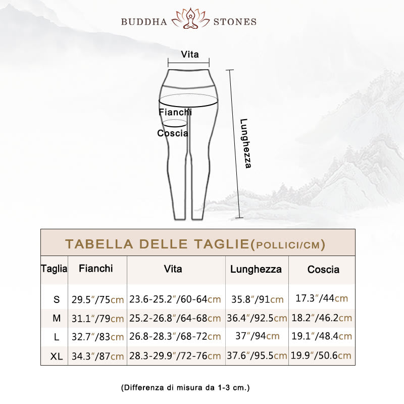Pantaloni da yoga da donna con stampa floreale e fiori di loto e Buddha Stones - image 5