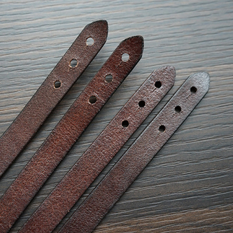 Braccialetto regolabile con fibbia in pelle stampata vintage Buddha Stones