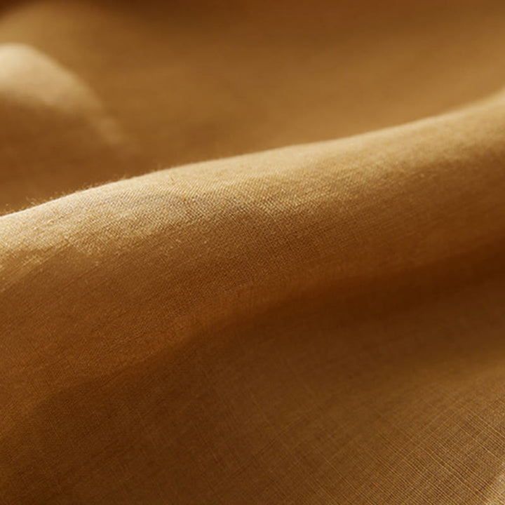 Camicia casual da donna in cotone e lino con maniche a tre quarti e ricamo di piante, motivo Buddha Stones - image 19