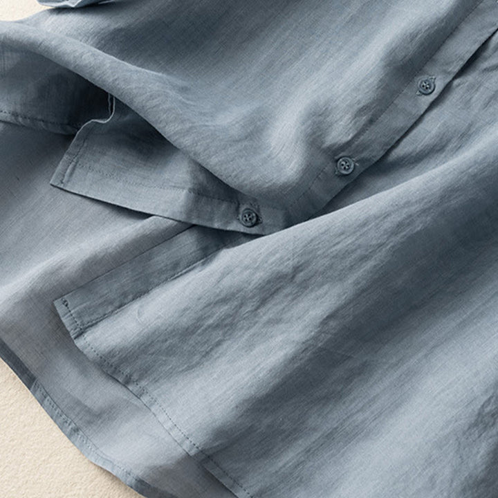 Camicia da donna casual con Buddha Stones, colletto alto e maniche corte. - image 13