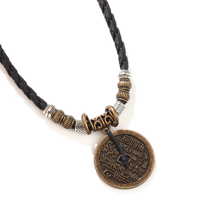 Buddha Stones Montagna Fantasmi Spendere Soldi Bagua Lega Rame Moneta Armonia Collana Pendente