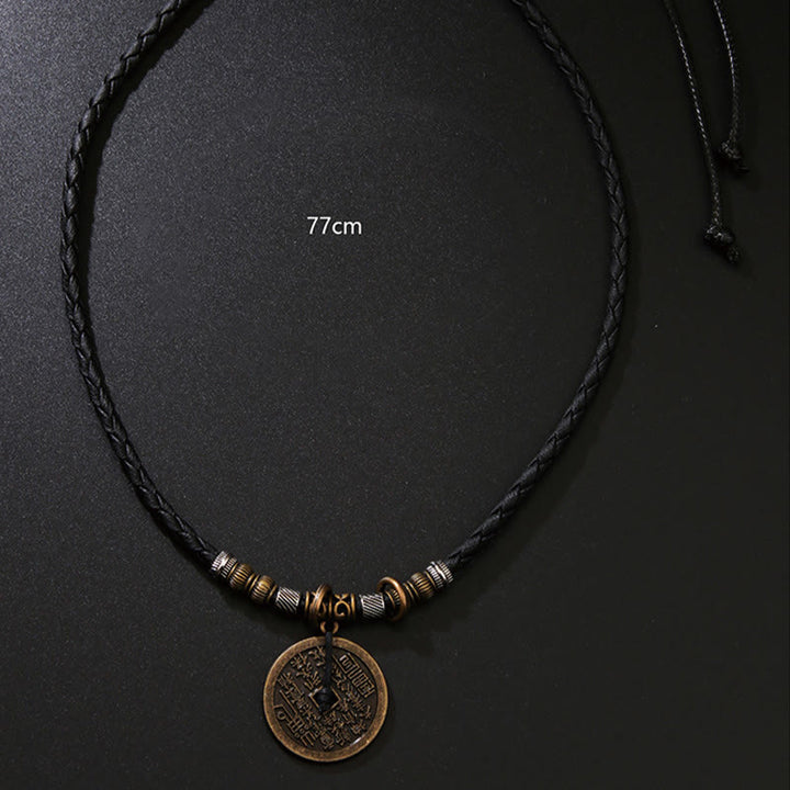 Buddha Stones Montagna Fantasmi Spendere Soldi Bagua Lega Rame Moneta Armonia Collana Pendente