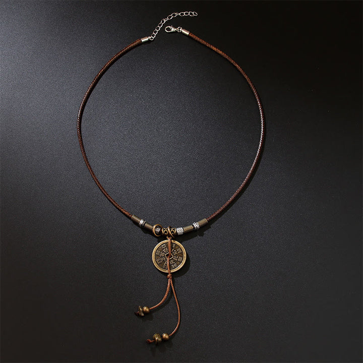 Buddha Stones Montagna Fantasmi Spendere Soldi Bagua Lega Rame Moneta Armonia Collana Pendente