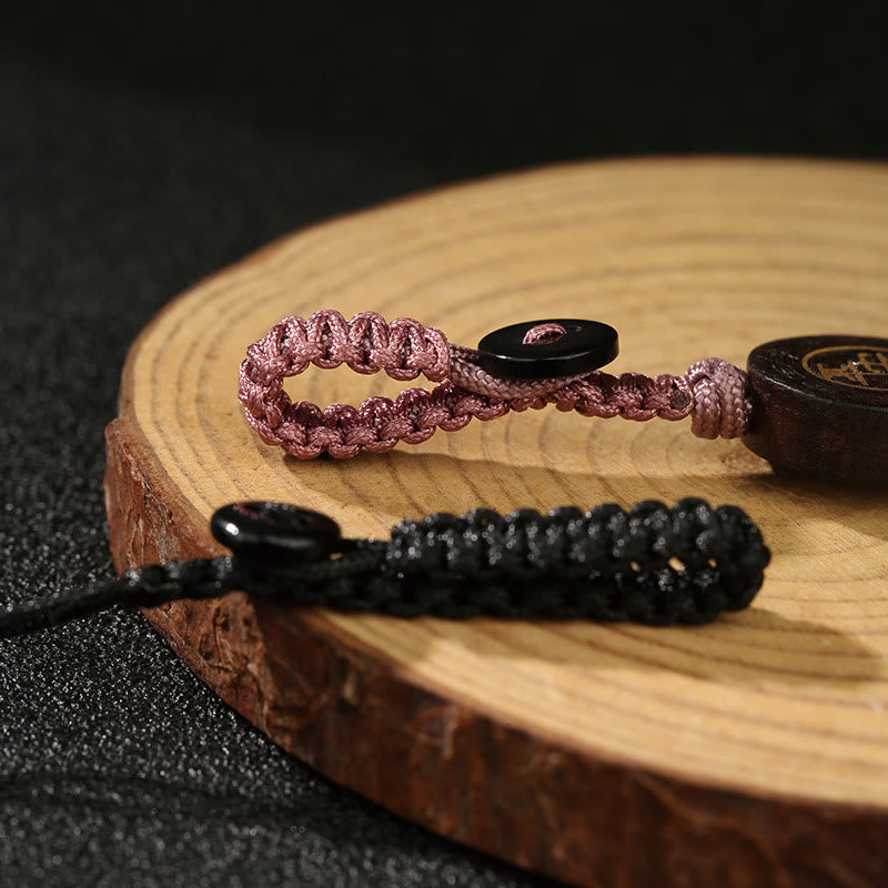 Portachiavi con fibbia della pace, con Buddha Stones e pesce Koi, sicuro e portafortuna