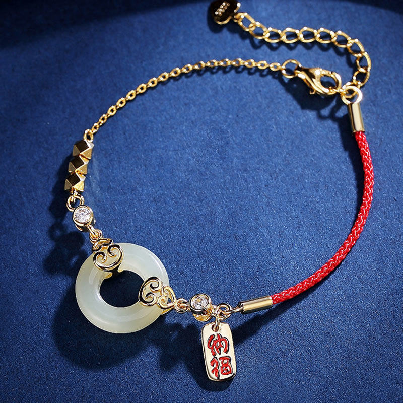 Buddha Stones 925 Sterling Silver Hetian naturale giada zucca fibbia della pace zircone fortuna braccialetto collana ciondolo orecchini - image 2