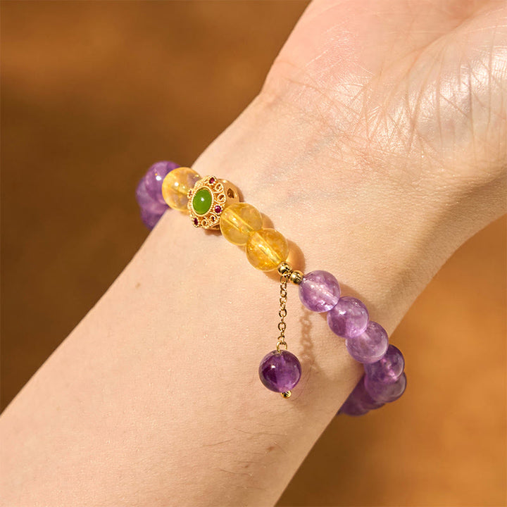 Braccialetto di meditazione Buddha Stones Natural Ametista