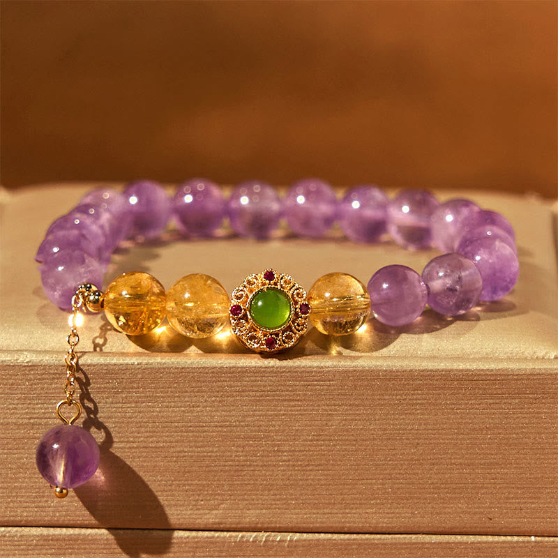 Braccialetto di meditazione Buddha Stones Natural Ametista