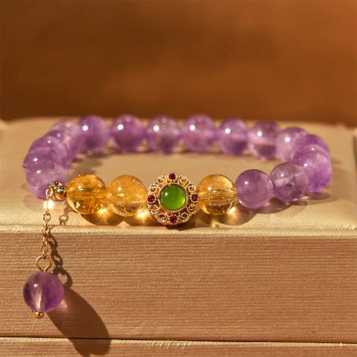 Braccialetto di meditazione Buddha Stones Natural Ametista
