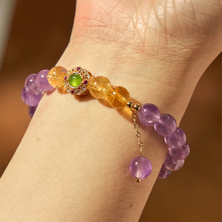 Braccialetto di meditazione Buddha Stones Natural Ametista
