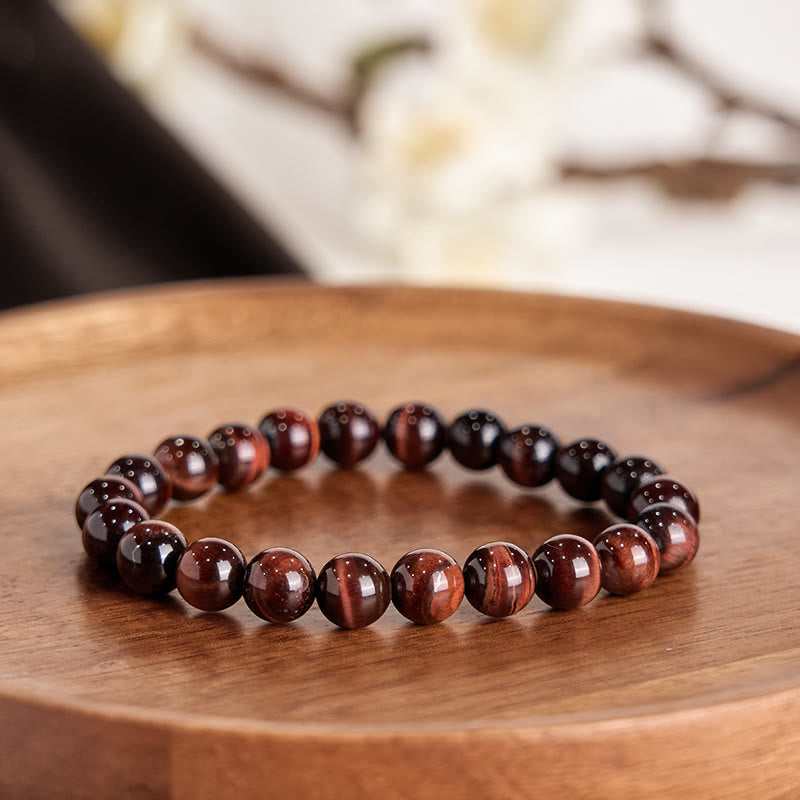 Buddha Stones Bracciale con perle curative in occhio di tigre naturale - image 1