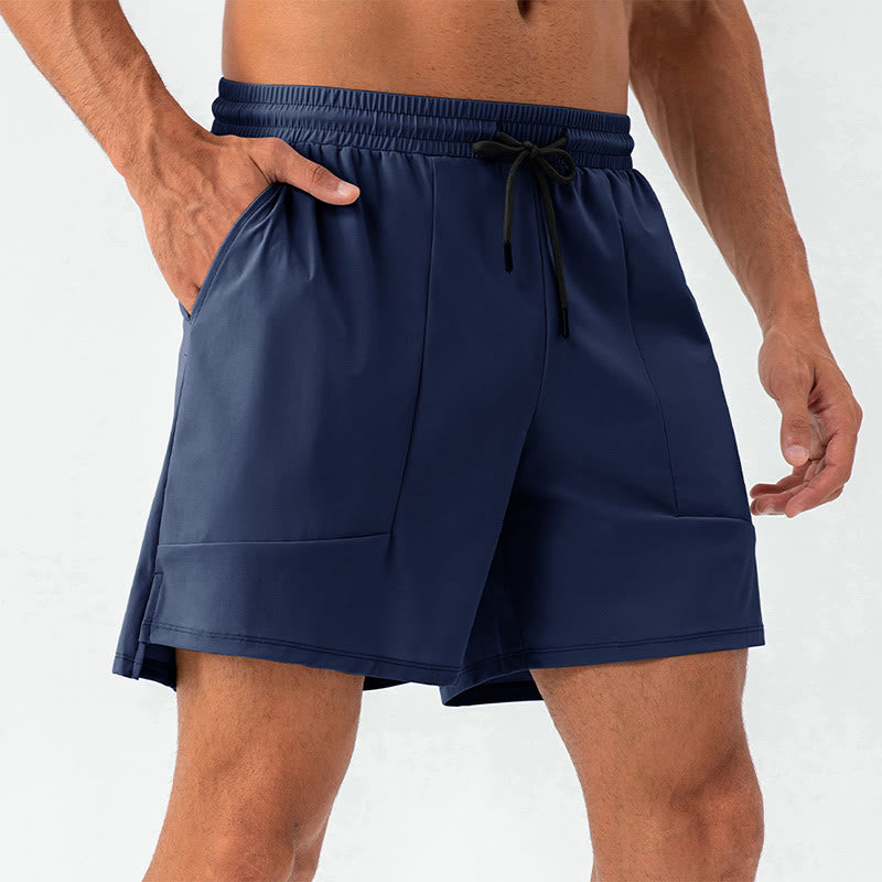 Pantaloncini sportivi casual da uomo Buddha Stones in nylon ad asciugatura rapida con tasche - Blu scuro - US/UK/AU44，EU54 (2XL) - image 19