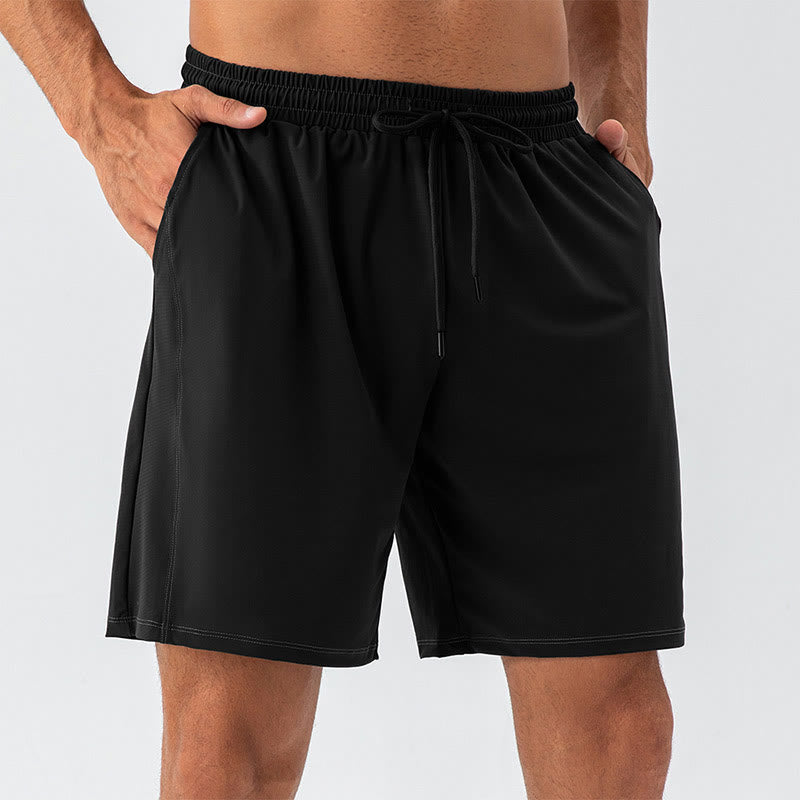 Pantaloncini sportivi da uomo Buddha Stones, casual, traspiranti, larghi, in nylon, ad asciugatura rapida, con tasche - Nero - US/UK/AU44，EU54 (2XL) - image 5