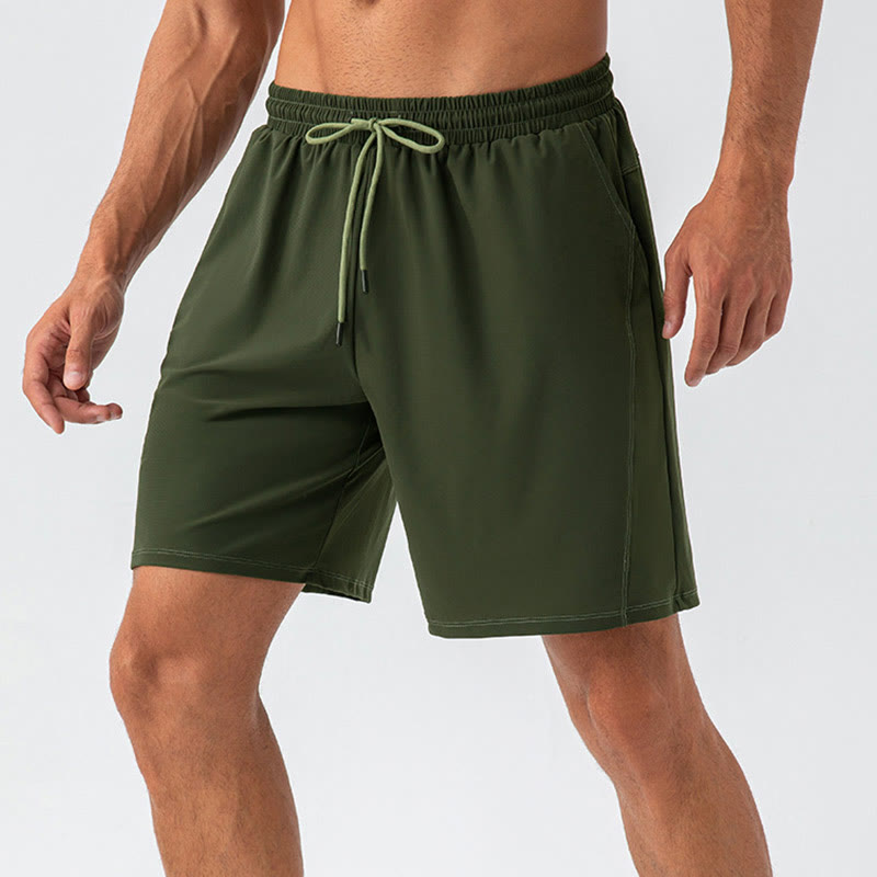 Pantaloncini sportivi da uomo Buddha Stones, casual, traspiranti, larghi, in nylon, ad asciugatura rapida, con tasche