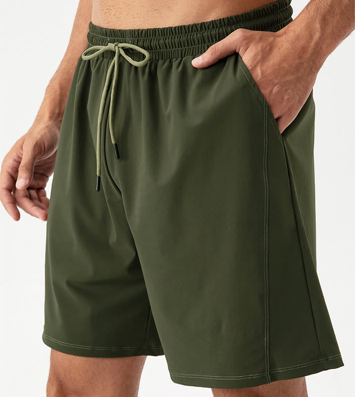 Pantaloncini sportivi da uomo Buddha Stones, casual, traspiranti, larghi, in nylon, ad asciugatura rapida, con tasche