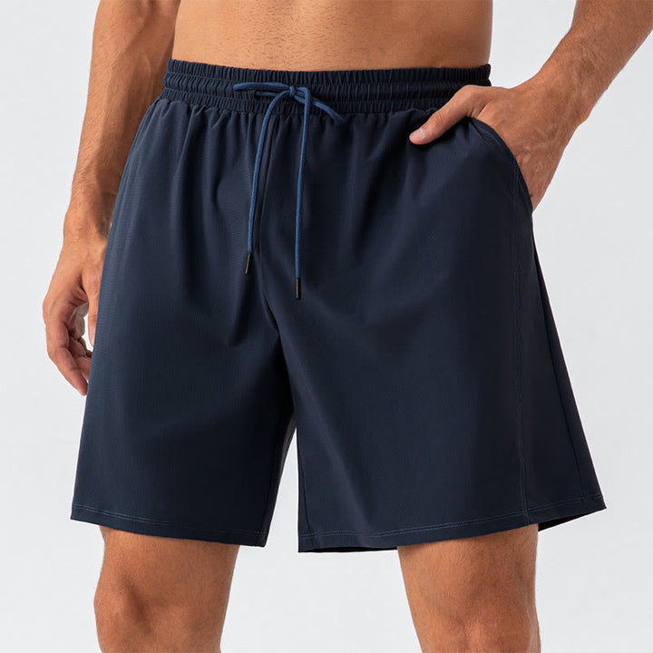 Pantaloncini sportivi da uomo Buddha Stones, casual, traspiranti, larghi, in nylon, ad asciugatura rapida, con tasche - Blu mezzanotte - US/UK/AU44，EU54 (2XL) - image 0