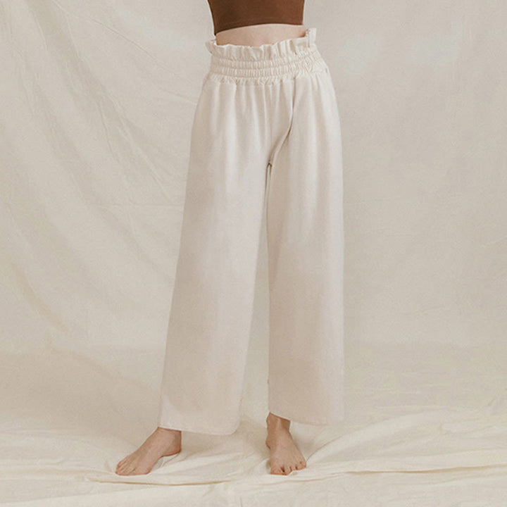 Pantaloni larghi casuali in spandex con fibbia Buddha Stones da donna con tasche - image 17