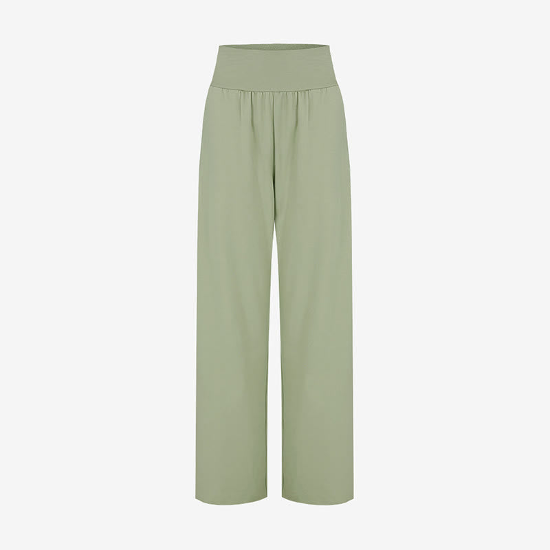 Pantaloni Leica da donna con tasche, casual, larghi, con orlo annodato, semplici, a vita alta, Buddha Stones - image 7