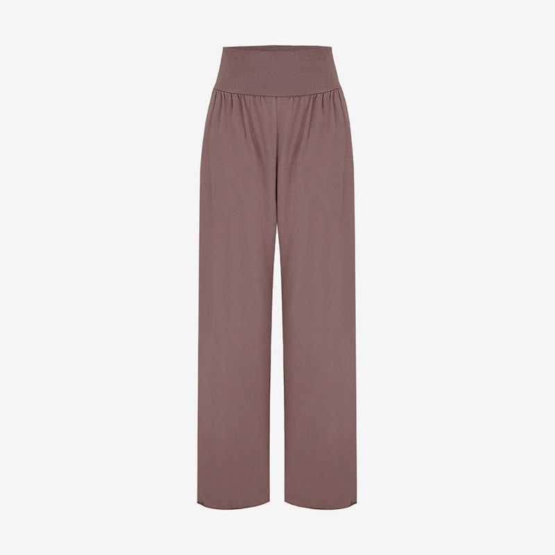 Pantaloni Leica da donna con tasche, casual, larghi, con orlo annodato, semplici, a vita alta, Buddha Stones - image 35
