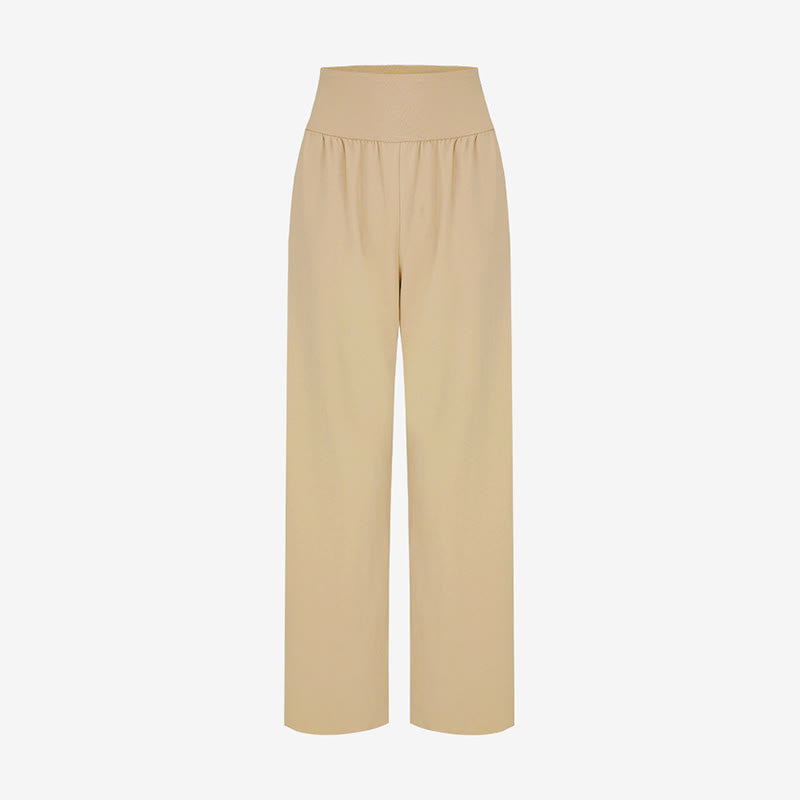 Pantaloni Leica da donna con tasche, casual, larghi, con orlo annodato, semplici, a vita alta, Buddha Stones - image 24