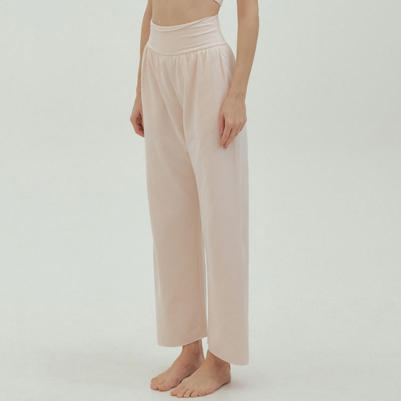 Pantaloni Leica da donna con tasche, casual, larghi, con orlo annodato, semplici, a vita alta, Buddha Stones - image 57