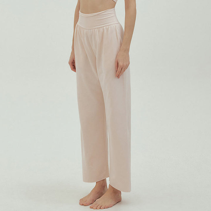 Pantaloni Leica da donna con tasche, casual, larghi, con orlo annodato, semplici, a vita alta, Buddha Stones - image 57