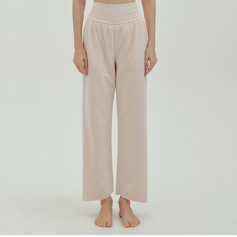 Pantaloni Leica da donna con tasche, casual, larghi, con orlo annodato, semplici, a vita alta, Buddha Stones - image 54