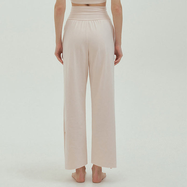 Pantaloni Leica da donna con tasche, casual, larghi, con orlo annodato, semplici, a vita alta, Buddha Stones - image 55