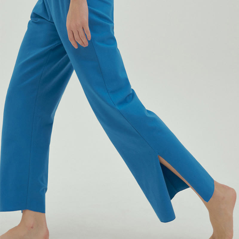 Pantaloni Leica da donna con tasche, casual, larghi, con orlo annodato, semplici, a vita alta, Buddha Stones - image 52