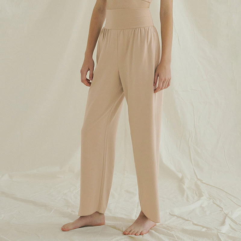Pantaloni Leica da donna con tasche, casual, larghi, con orlo annodato, semplici, a vita alta, Buddha Stones - image 17