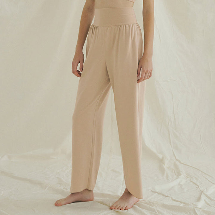 Pantaloni Leica da donna con tasche, casual, larghi, con orlo annodato, semplici, a vita alta, Buddha Stones - image 18