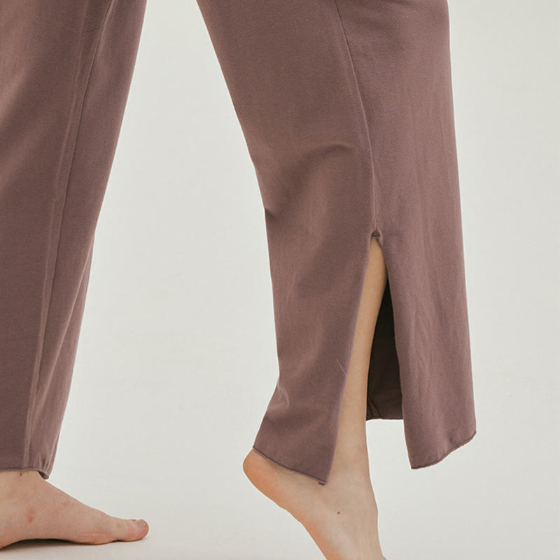 Pantaloni Leica da donna con tasche, casual, larghi, con orlo annodato, semplici, a vita alta, Buddha Stones - image 33