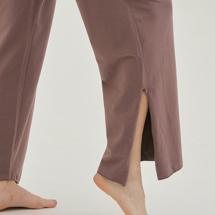Pantaloni Leica da donna con tasche, casual, larghi, con orlo annodato, semplici, a vita alta, Buddha Stones - image 34