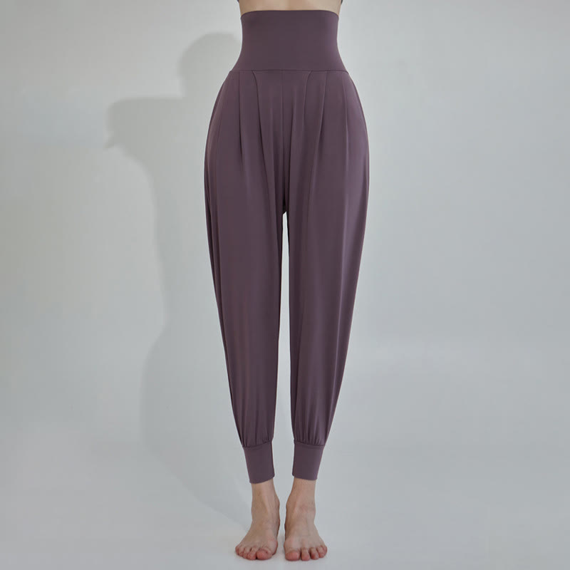 Pantaloni Leica da donna Buddha Stones Casual Plain a vita alta e asciugatura rapida con tasche - Viola - US4, UK/AU8, EU36 (L) - image 14