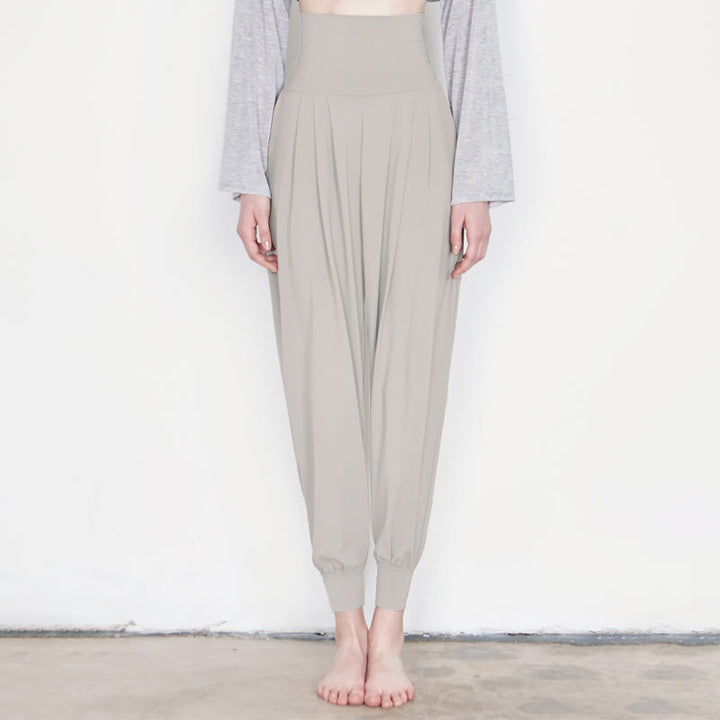 Pantaloni Leica da donna Buddha Stones Casual Plain a vita alta e asciugatura rapida con tasche - Grigio chiaro - US4, UK/AU8, EU36 (L) - image 36