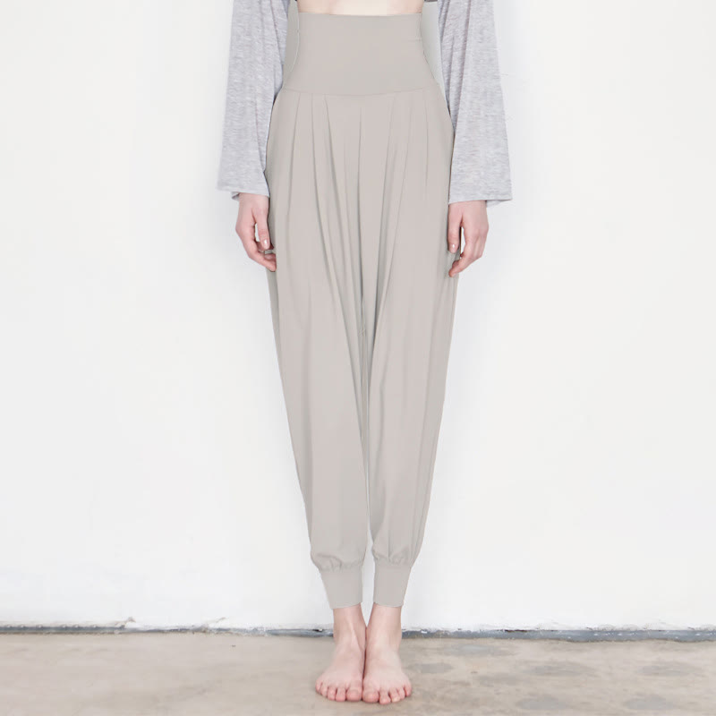 Pantaloni Leica da donna Buddha Stones Casual Plain a vita alta e asciugatura rapida con tasche - Grigio chiaro - US4, UK/AU8, EU36 (L) - image 36