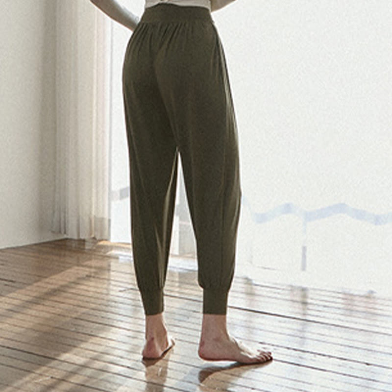Pantaloni Leica da donna Buddha Stones Casual Plain a vita alta e asciugatura rapida con tasche - image 4