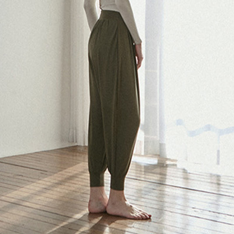 Pantaloni Leica da donna Buddha Stones Casual Plain a vita alta e asciugatura rapida con tasche - image 4