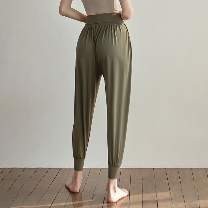 Pantaloni Leica da donna Buddha Stones Casual Plain a vita alta e asciugatura rapida con tasche - image 6