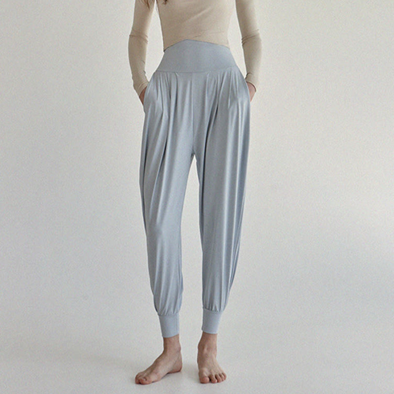 Pantaloni Leica da donna Buddha Stones Casual Plain a vita alta e asciugatura rapida con tasche - image 13
