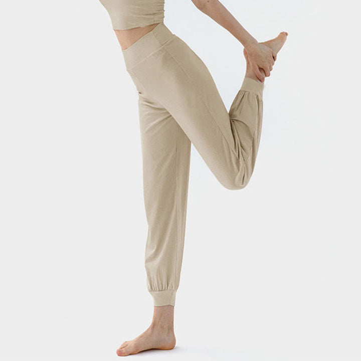 Pantaloni Leica da donna Buddha Stones Casual Plain a vita alta e asciugatura rapida - Grano - US4, UK/AU8, EU36 (L) - image 7